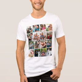 Camiseta Melhor Pai do Mundo 16 Colagem de Fotos Personaliz