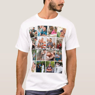 Camiseta Melhor Pai do Mundo 16 Colagem de Fotos Personaliz