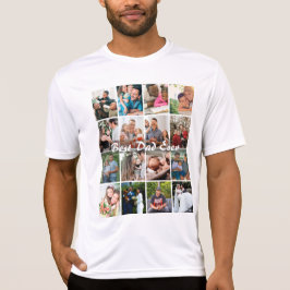 Camiseta Melhor Pai do Mundo 16 Colagem de Fotos Personaliz