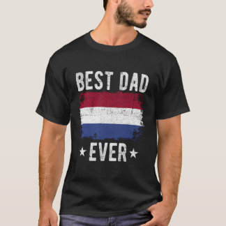 Camiseta Melhor Pai do Mundo Bandeira dos Países Baixos Mel