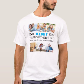 Camiseta Melhor Pai do mundo: Colagem de Fotos de Dia de os