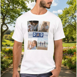 Camiseta Melhor Pai do Mundo Tipografia Divertida 4 Fotos P