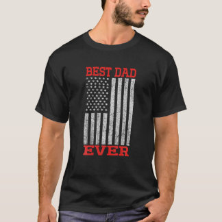 Camiseta Melhor Pai do Pai de Bandeira Americano para o Pai