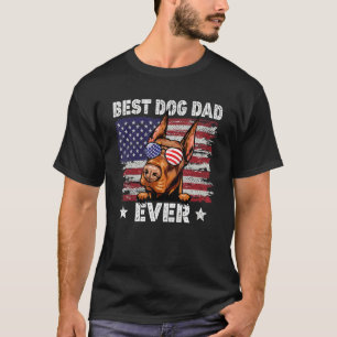 Camiseta Melhor Pai Doberman do Homem Bandeira Americana Pa