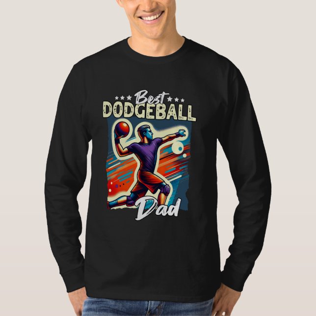 Camiseta Melhor Pai Dodgeball Jogando Dodgeball (Frente)