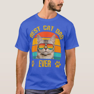 Camiseta Melhor PAI Engraçado Papá Cat com óculos de sol Re