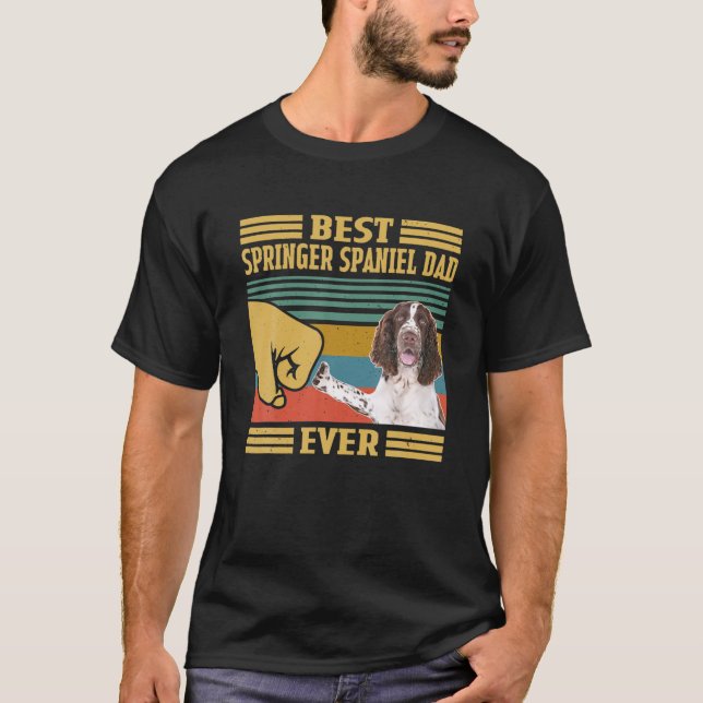 Camiseta Melhor Pai Espanhol Springer Inglês Alguma Vez Fat (Frente)