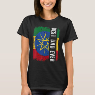 Camiseta Melhor Pai Etíope - Pai de Bandeira da Etiópia