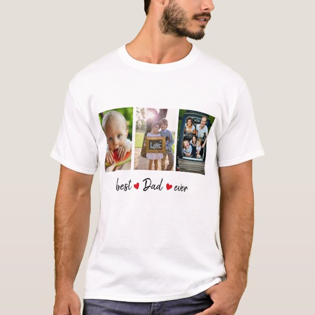 Camiseta Melhor Pai Ever 3 Fotografia Personalizada (Frente)