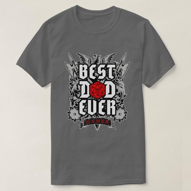 Camiseta Melhor Pai Ever RPG Fantasy Tabletop Role Jogar Jo (Frente do Design)