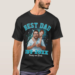 Camiseta Melhor Pai Foto Personalizada Bootleg Rap Dia dos 