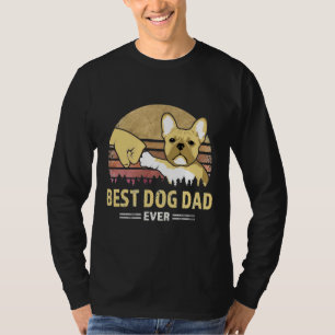 Camiseta Melhor Pai Francês Nunca Retro Vintage Puppy