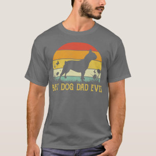 Camiseta Melhor Pai Francês Nunca Vintage Cachorro Sobreviv