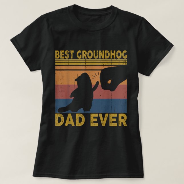 Camiseta Melhor Pai Groundhog Dia de os pais Engraçado Gro  (Frente do Design)