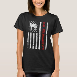 Camiseta Melhor Pai Heeler de Todos os Tempos Bandeira dos