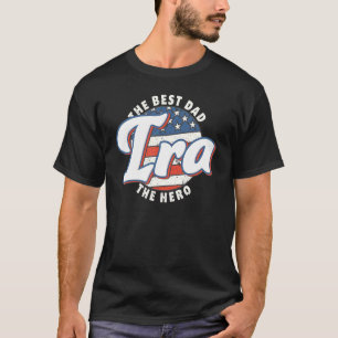 Camiseta Melhor Pai Herói Bandeira dos EUA Personalizado Di