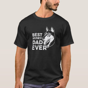 Camiseta Melhor Pai Husky Retro de Todos os Tempos Huskies