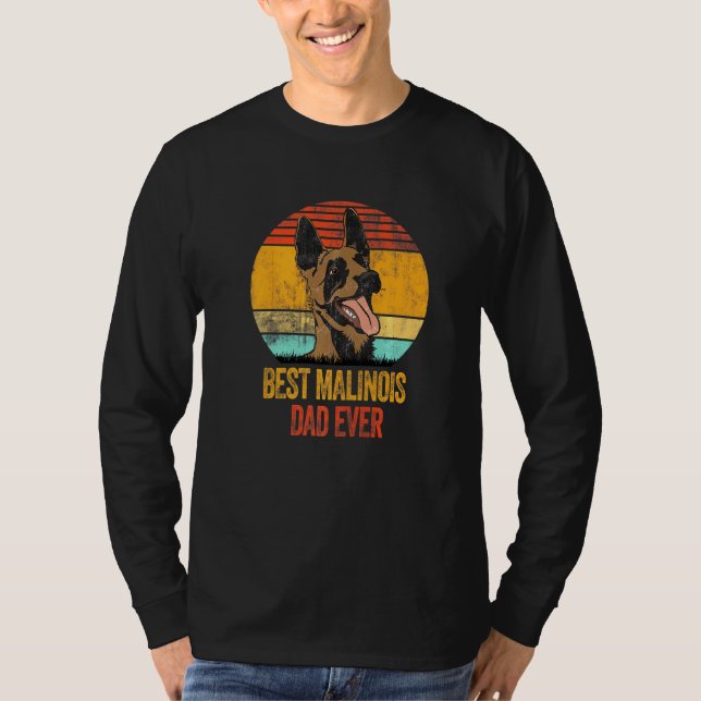 Camiseta Melhor Pai Malinois Belga Já Cool Distressed Retro (Frente)
