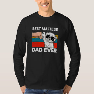 Camiseta Melhor Pai Maltês De Pai De Cachorro Engraçado Ama