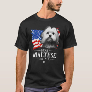 Camiseta Melhor Pai Maltês de sempre Bandeira Americana Pai