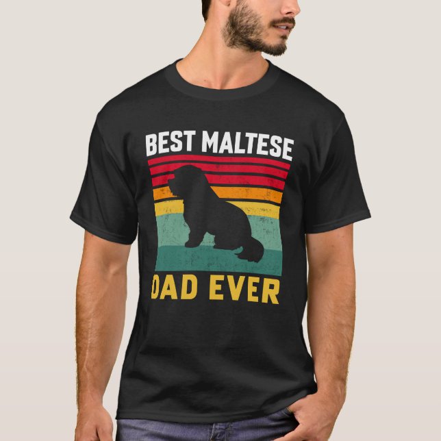 Camiseta Melhor Pai Maltês de sempre, Pai de Cachorro Maltê (Frente)