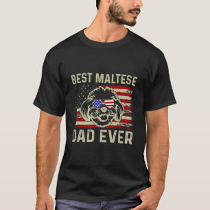 Camiseta Melhor Pai Maltês de sempre: Patriotic USA maltês