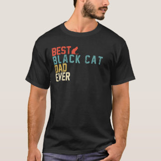 Camiseta Melhor Pai NEGRO CAT Alguma Vez com Imagem Retroat