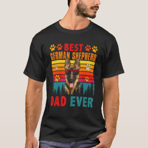 Camiseta Melhor Pai Pastor Alemão Vintage Cachorro Fofo Sol