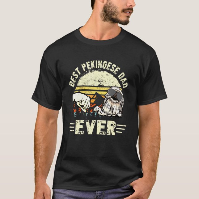 Camiseta Melhor Pai Pekingês jamais Retrovisor (Frente)