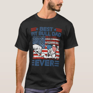 Camiseta Melhor Pai Pit Bull Engraçado Bandeira Americana P