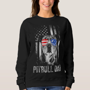 Camiseta Melhor Pai Pitbull Cão 1 Bandeira Americano