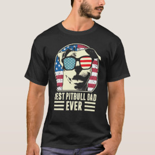 Camiseta Melhor Pai Pitbull de Todos os Tempos Bandeira Ame