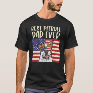 Camiseta Melhor Pai Pitbull de Todos os Tempos Bandeira dos