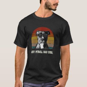 Camiseta Melhor Pai Pitbull de Todos os Tempos Vintage Orgu