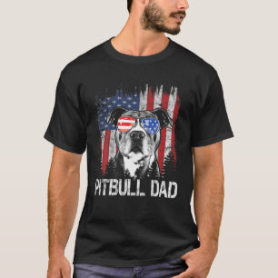 Camiseta Melhor Pai Pitbull Do Mens Na Bandeira Americana 4