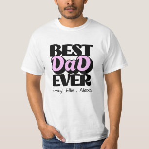 Camiseta Melhor Pai Preto em Branco Personalizar Camisa-T B