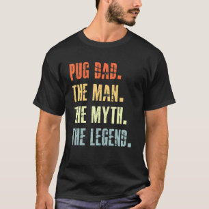 Camiseta Melhor Pai Pug Cachorro Animal Fofo Homem Mito Len