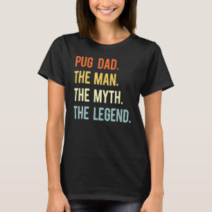 Camiseta Melhor Pai Pug Cachorro Animal Fofo Homem Mito Len