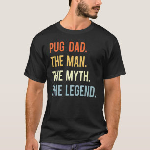 Camiseta Melhor Pai Pug Cão Animal Homem Fofo Mito Lenda