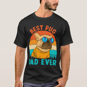 Camiseta Melhor Pai Pug de Todos os Tempos Ama Cachorrinhos