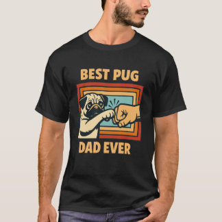 Camiseta Melhor Pai Pug de Todos os Tempos Dono de Pug Aman