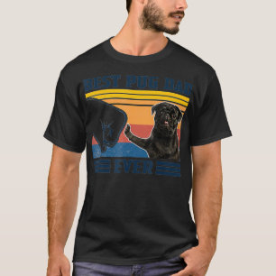 Camiseta Melhor Pai Pug De Versão Negra Vintage Padre Da
