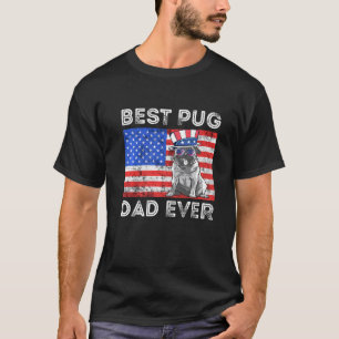 Camiseta Melhor Pai Pug do Mundo Pug Papai Cachorro Bandeir