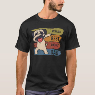 Camiseta Melhor Pai Puggle Dabbing Dab Para Crianças Homens