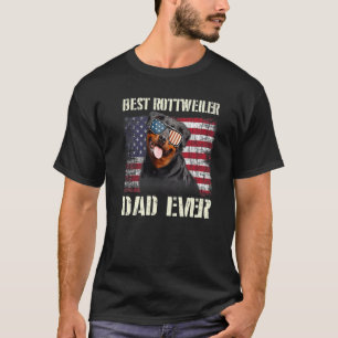 Camiseta Melhor Pai Rottweiler Da Bandeira Americana