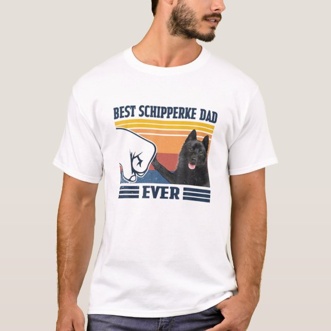 Camiseta Melhor Pai Schipperke De Cachorro Engraçado (Frente)