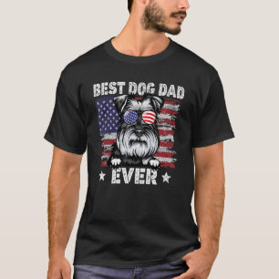 Camiseta Melhor Pai Schnauzer De Pais De Bandeiras American