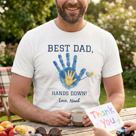 Camiseta Melhor Pai Sem Dúvida design em aquarela azul e am