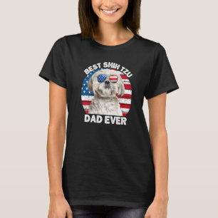 Camiseta Melhor Pai Shih Tzu de Todos os Tempos 4 de Julho
