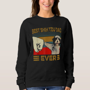 Camiseta Melhor Pai Shih Tzu de Todos os Tempos Retro Vinta